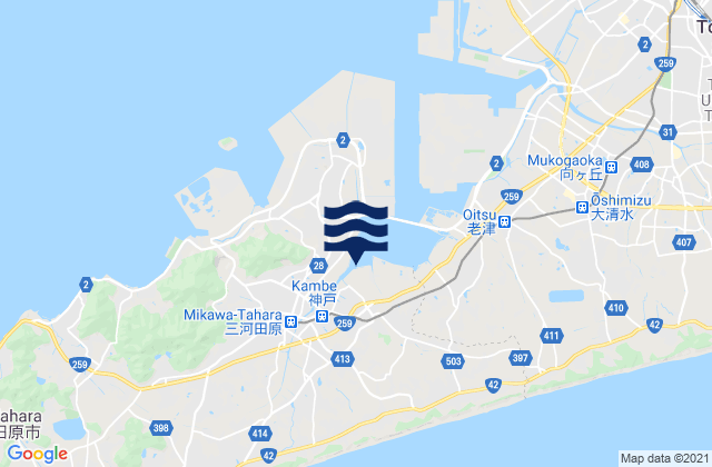 Mappa delle maree di Tahara, Japan