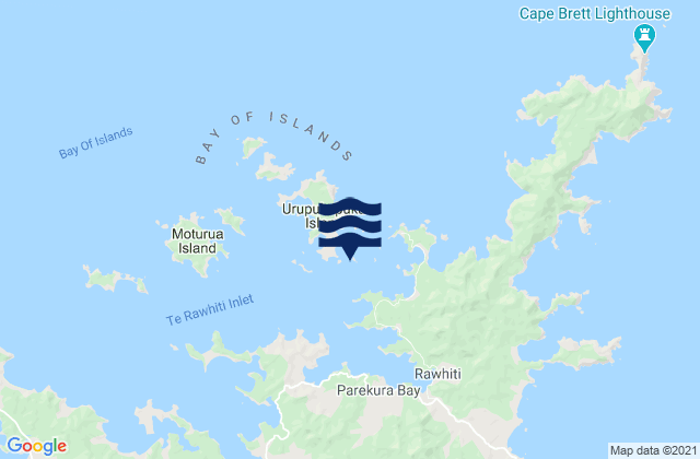 Mappa delle maree di Taiharuru Bay, New Zealand