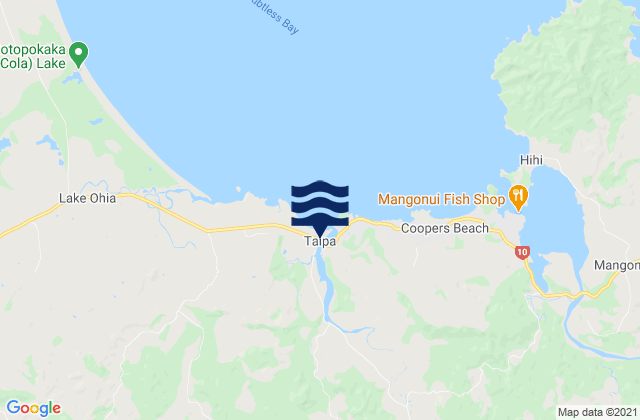 Mappa delle maree di Taipa, New Zealand