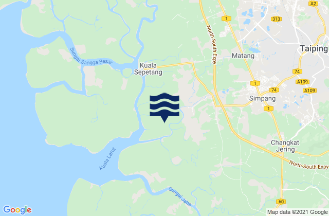 Mappa delle maree di Taiping, Malaysia