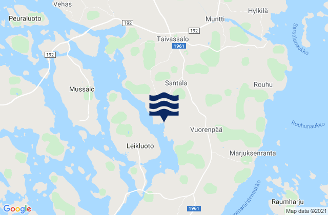 Mappa delle maree di Taivassalo, Finland