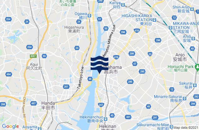 Mappa delle maree di Takahama-shi, Japan