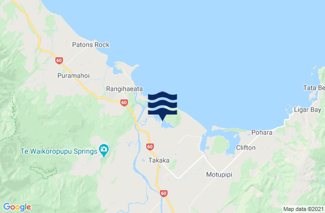 Mappa delle maree di Takaka, New Zealand