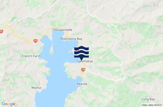 Mappa delle maree di Takamatua Bay, New Zealand