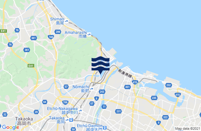 Mappa delle maree di Takaoka Shi, Japan