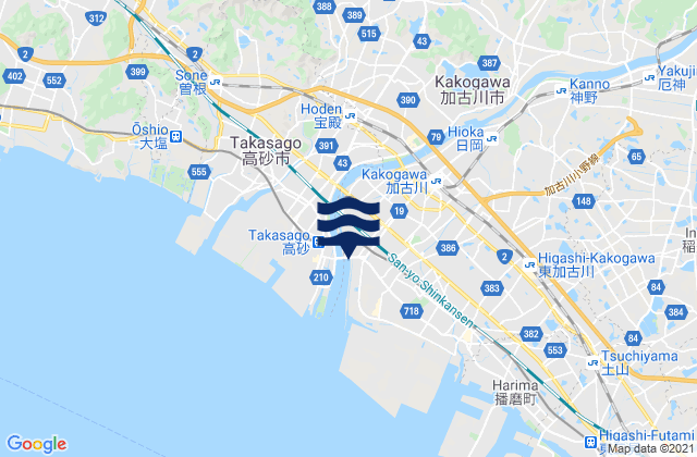 Mappa delle maree di Takasago Ko, Japan