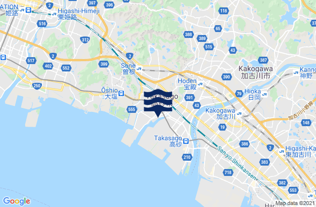 Mappa delle maree di Takasago Shi, Japan