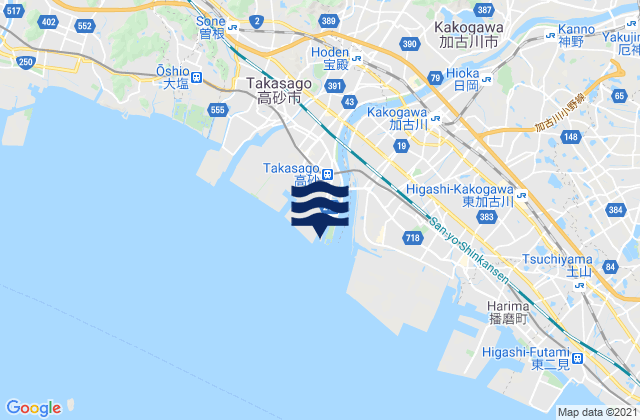 Mappa delle maree di Takasago, Japan