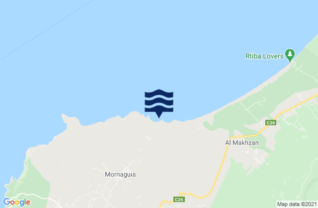 Mappa delle maree di Takelsa, Tunisia