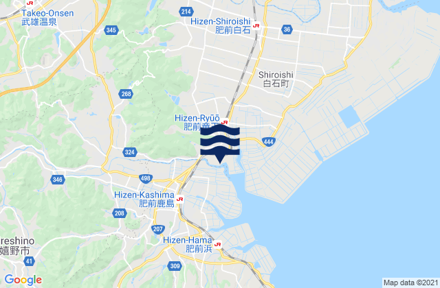 Mappa delle maree di Takeo Shi, Japan