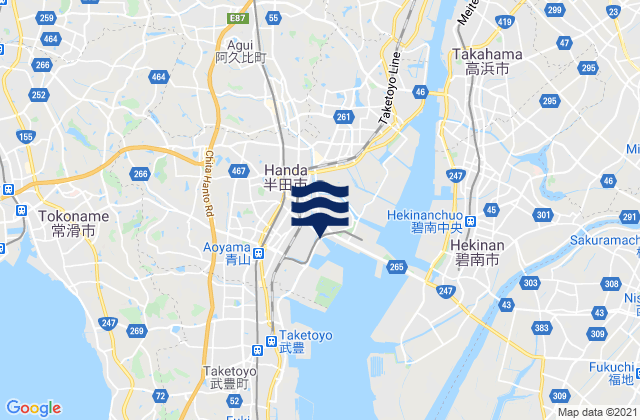 Mappa delle maree di Taketoyo, Japan