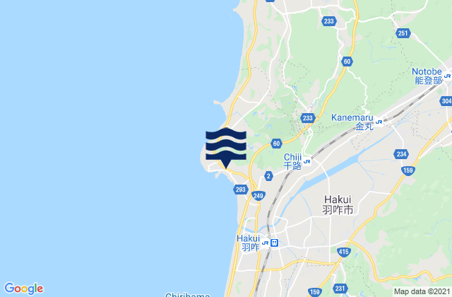 Mappa delle maree di Taki, Japan