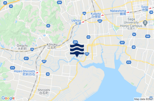Mappa delle maree di Taku Shi, Japan