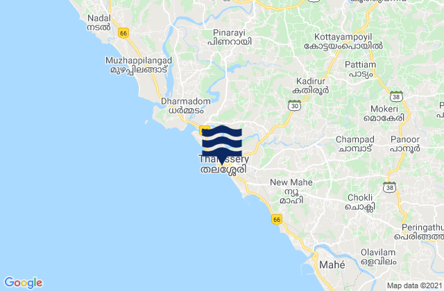 Mappa delle maree di Talasseri, India