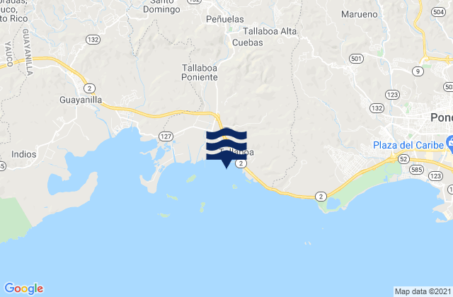 Mappa delle maree di Tallaboa Alta, Puerto Rico
