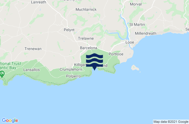 Mappa delle maree di Talland Bay Beach, United Kingdom