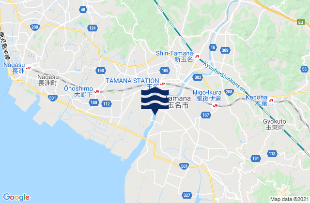 Mappa delle maree di Tamana-gun, Japan