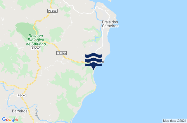 Mappa delle maree di Tamandaré, Brazil