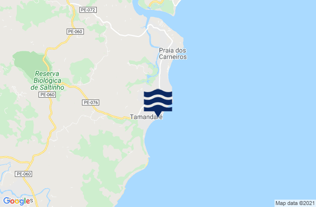 Mappa delle maree di Tamandaré, Brazil
