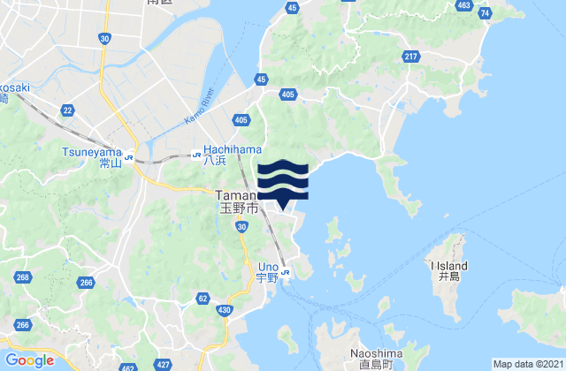Mappa delle maree di Tamano Shi, Japan