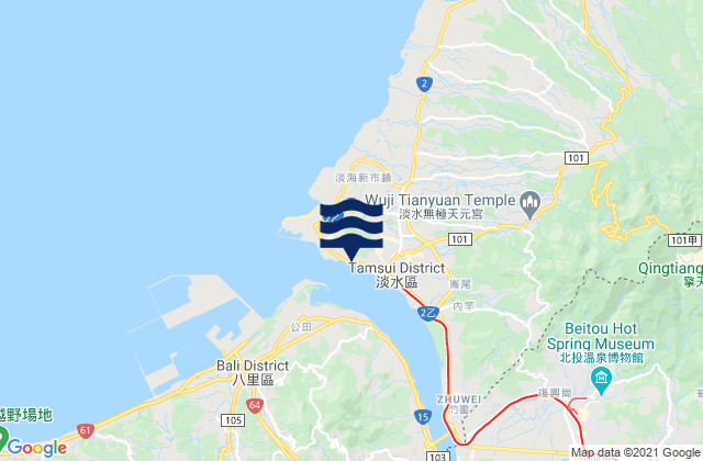 Mappa delle maree di Tan-shui Kang, Taiwan