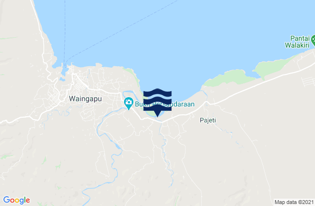 Mappa delle maree di Tanabara, Indonesia