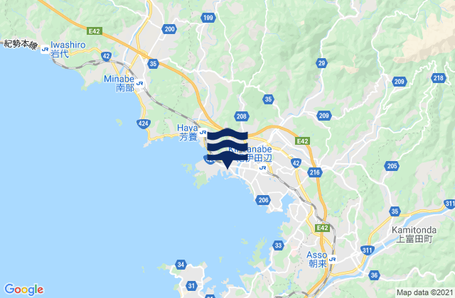 Mappa delle maree di Tanabe, Japan