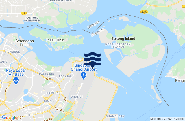 Mappa delle maree di Tanah Merah Beach, Singapore