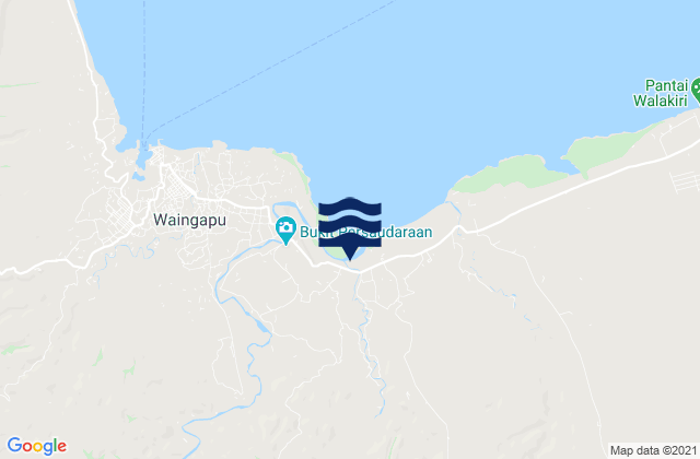 Mappa delle maree di Tanahwurung, Indonesia