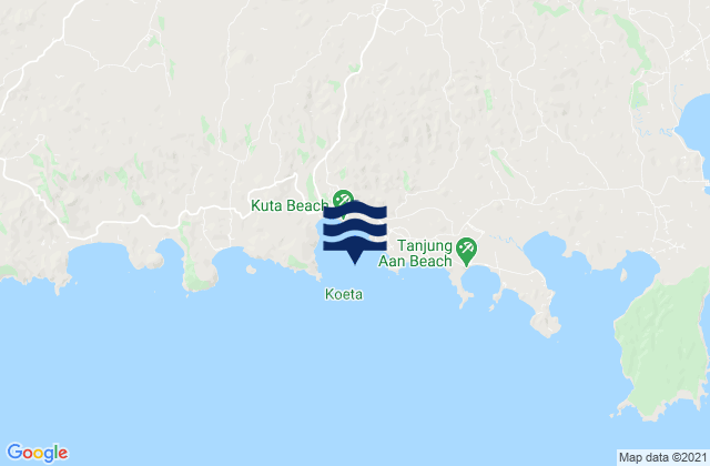 Mappa delle maree di Tanakawu Dua, Indonesia