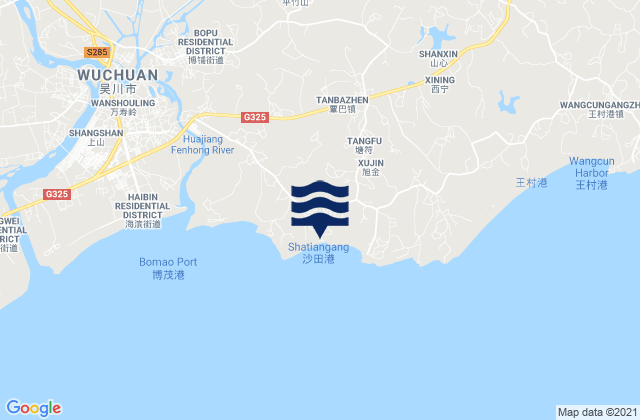 Mappa delle maree di Tanba, China