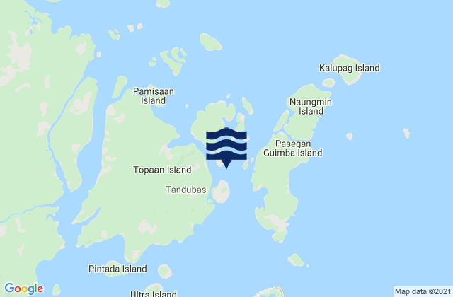 Mappa delle maree di Tandugan Channel Tawitawi Island, Philippines