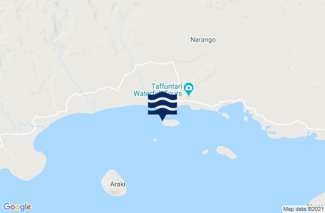 Mappa delle maree di Tangao, New Caledonia