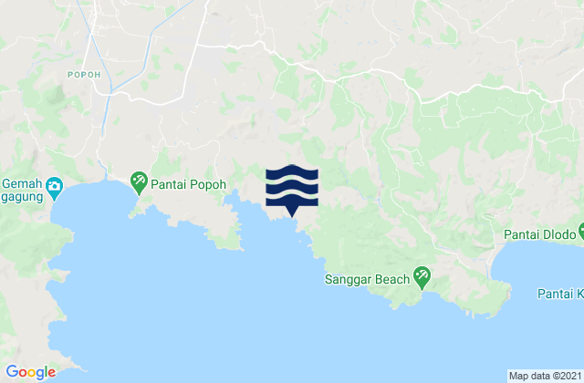 Mappa delle maree di Tanggunggunung, Indonesia