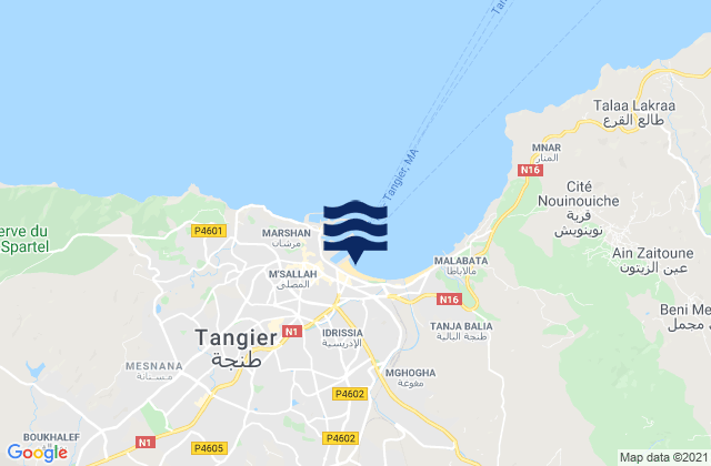 Mappa delle maree di Tangier, Morocco