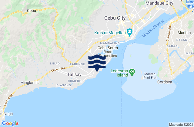 Mappa delle maree di Tangke, Philippines