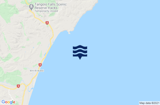 Mappa delle maree di Tangoio Bluff, New Zealand