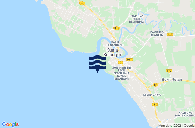 Mappa delle maree di Tanjung Bakau, Indonesia
