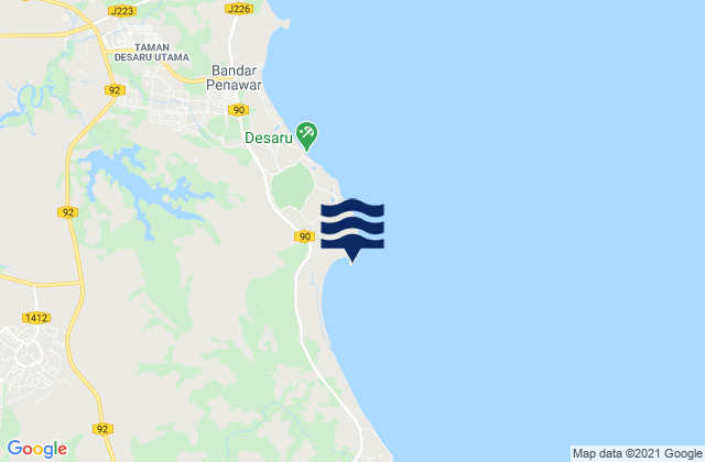 Mappa delle maree di Tanjung Penawar, Malaysia