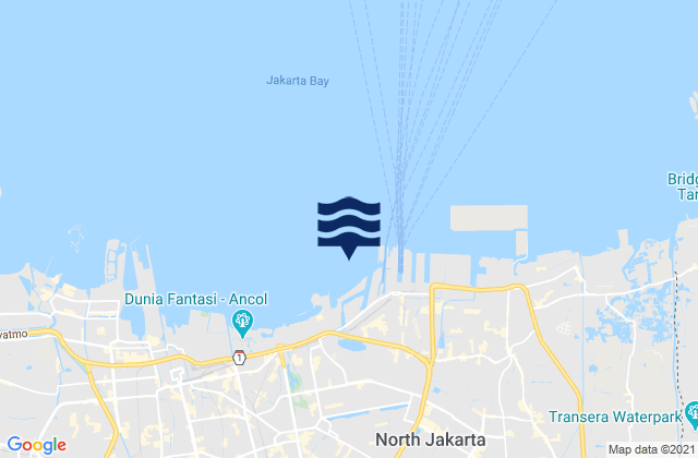 Mappa delle maree di Tanjung Priok, Indonesia