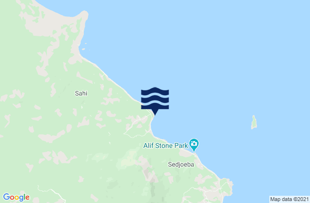 Mappa delle maree di Tanjung, Indonesia