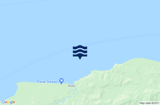 Mappa delle maree di Tanjung Waimak, Indonesia