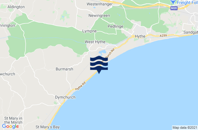 Mappa delle maree di Tankerton Beach, United Kingdom