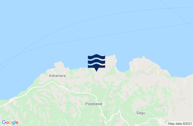 Mappa delle maree di Tanuwore, Indonesia
