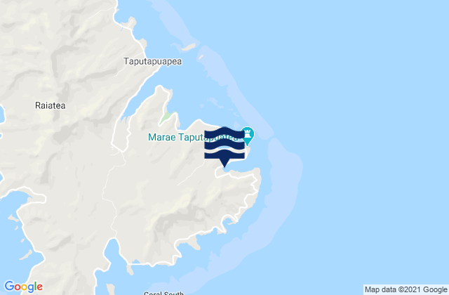 Mappa delle maree di Taputapuatea, French Polynesia
