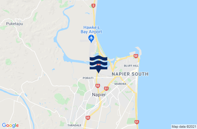 Mappa delle maree di Taradale, New Zealand