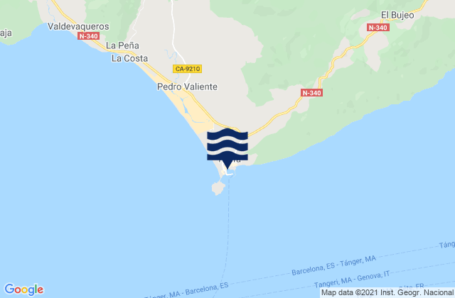 Mappa delle maree di Tarifa Port, Spain