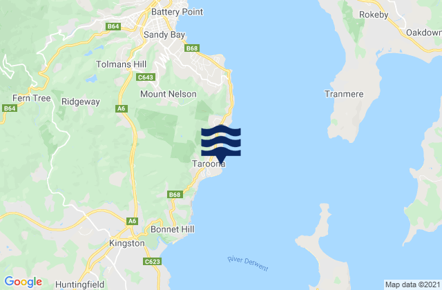 Mappa delle maree di Taroona, Australia