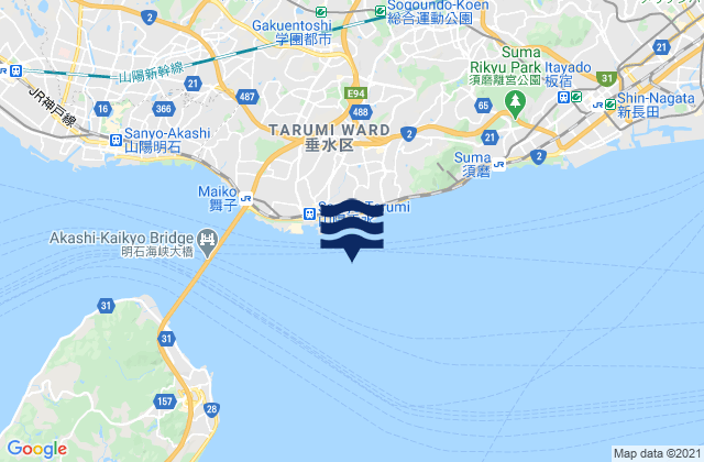 Mappa delle maree di Tarumi, Japan