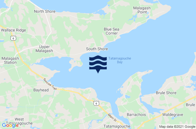 Mappa delle maree di Tatamagouche Bay, Canada